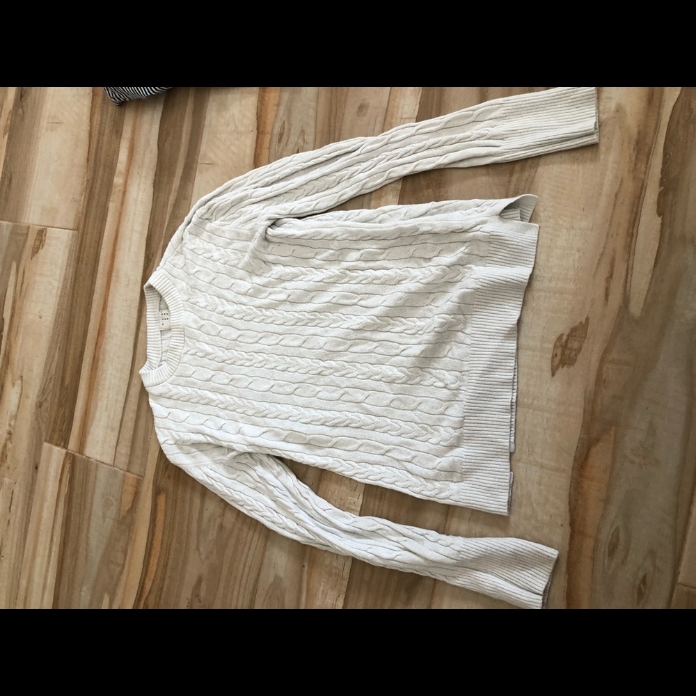 white sweater